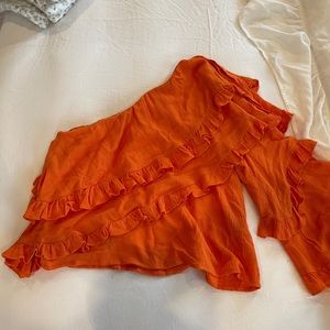 One shoulder ruffle top